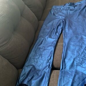 Blue metallic pants